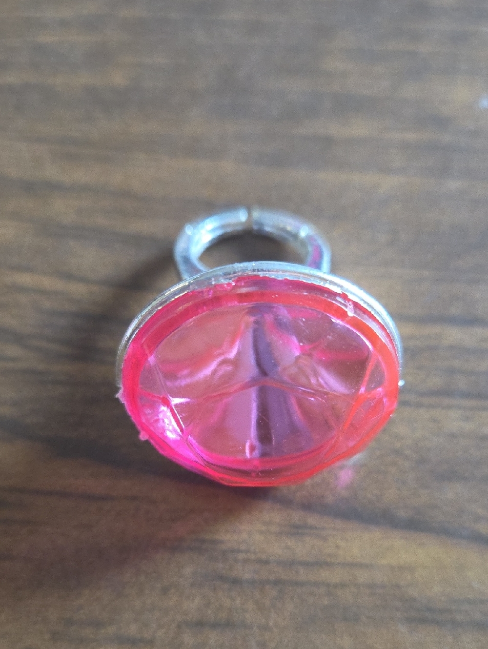 Pink Transparent Resin Cocktail Ring